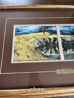 Bev Doolittle Matted Print Calling The Buffalo Framed 28 x 18 Native American