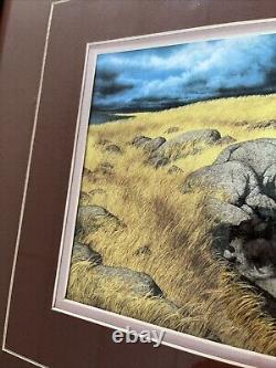 Bev Doolittle Matted Print Calling The Buffalo Framed 28 x 18 Native American