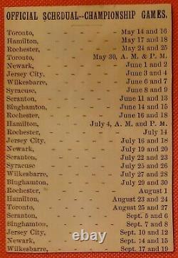 Beyond Rare 1887 Buffalo Bisons International Association League Baseball Sked