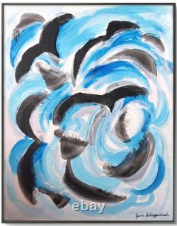 Birds Vultures 11x14 Modern Abstract Original Signed Canvas Acrylic Art BACH