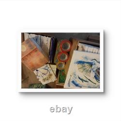 Birds Vultures 11x14 Modern Abstract Original Signed Canvas Acrylic Art BACH