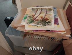 Birds Vultures 11x14 Modern Abstract Original Signed Canvas Acrylic Art BACH