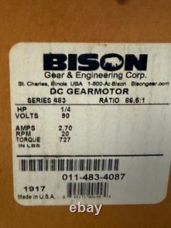 Bison 011-483-4087 DC Gearmotor 1/4HP, 90V, 2.7A, Leeson C4D17NZ53A, 109198.00