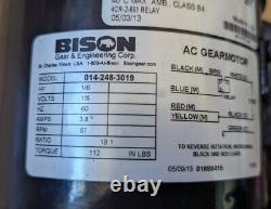 Bison 014-248-3019 115VAC- 191 Ratio 3.8amp Cont. Duty AC Gearmotor