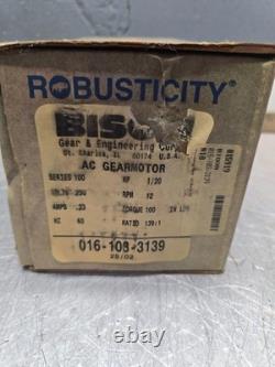 Bison 016-103-3139, Ac Gearmotor, 230v, 12rpm, 1/20 Hp, 1391, Nib! Make Offer
