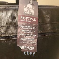 Bison 24 Can Softpak Cooler Bag Black 10 x 14 with Bottle Opener Keychain
