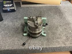 Bison 5824-4 Indexing Rotary Base With Bison 3275 5 3 Jaw Lathe Chuck Horiz/Vert