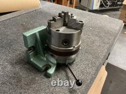 Bison 5824-4 Indexing Rotary Base With Bison 3275 5 3 Jaw Lathe Chuck Horiz/Vert