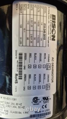 Bison AC Gearmotor 1/4HP Generator NEW 016-246-3015 60 HZ COMPLETE