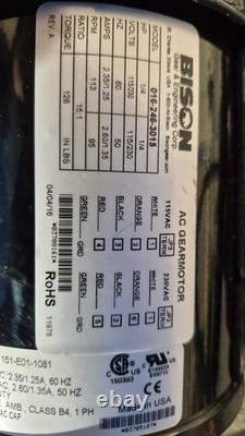 Bison AC Gearmotor 1/4HP Generator NEW 016-246-3015 60 HZ COMPLETE