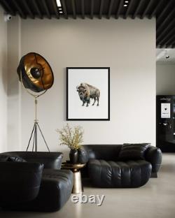 Bison Animal Watercolor Art Print Poster Wall Art Painting