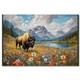Bison Art Print, Mountain Bison Poster, Cabin Decor