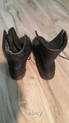 Bison Boot Co. Steel toe work boots, Mens 9.5 wide, black leather