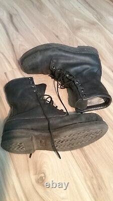 Bison Boot Co. Steel toe work boots, Mens 9.5 wide, black leather