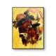 Bison Buffalo 12x16 Abstract Contemporary Expressionsim Design Home Art
