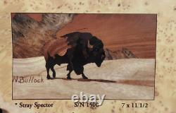 Bison, Buffalo, Neldon Bullock, Marquetry, Wood inlay, Western art