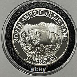 Bison Buffalo Rare Hunting Club Proof Coin 1 Troy Oz. 999 Fine Silver Round 999