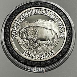 Bison Buffalo Rare Hunting Club Proof Coin 1 Troy Oz. 999 Fine Silver Round 999