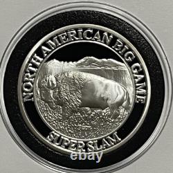 Bison Buffalo Rare Hunting Club Proof Coin 1 Troy Oz. 999 Fine Silver Round 999