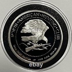 Bison Buffalo Rare Hunting Club Proof Coin 1 Troy Oz. 999 Fine Silver Round 999