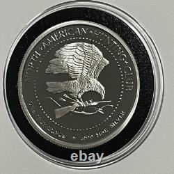 Bison Buffalo Rare Hunting Club Proof Coin 1 Troy Oz. 999 Fine Silver Round 999