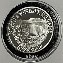Bison Buffalo Rare Hunting Club Proof Coin 1 Troy Oz. 999 Fine Silver Round 999