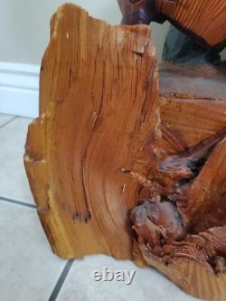 Bison Buffalo Wood Carving by Gary & Marilyn Betlach Wisconsin Stump Large Decor