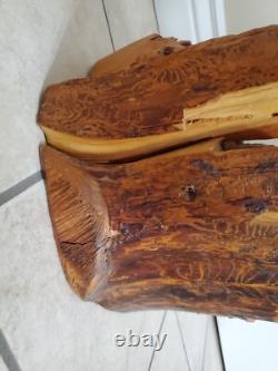 Bison Buffalo Wood Carving by Gary & Marilyn Betlach Wisconsin Stump Large Decor