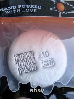 Bison Bullion 10 Troy Oz END THE FED Round. 9999 Fine Silver! Sealed! 