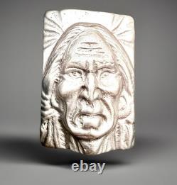 Bison Bullion 3oz Hand Poured Silver Art Bar NATIVE AMERICAN Trader
