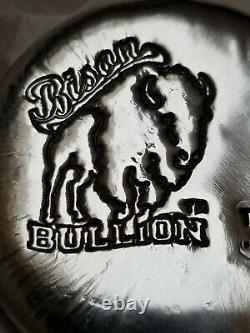Bison Bullion 4 Troy Oz Silver Round. 999 Fine Silver Silverhound's Favorite