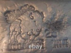 Bison Bullion BB 25 Troy Oz Hand-Poured Silver Bar Ingot. 999 FS Fine Silver