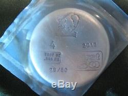 Bison Bullion First 50 Hand Poured 4 Troy Ounce. 999 Fine Silver Round. #29/50