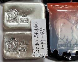 Bison Bullion Mint 10 Troy Ounce Poured Silver Loaf Bar