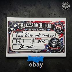 Bison Bullion Western Round 1 ozt. 999 Silver 1/1 Custom Enameled Bar + COA
