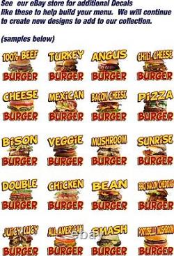 Bison Burger DECAL B Food Truck Concession Sticker (Choose size)