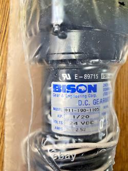 Bison DC Gearmotor model 011-190-1105, 1/20 hp, 24 vdc, 51 gear ratio, NIB