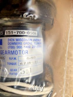 Bison DC Gearmotor model 011-190-1105, 1/20 hp, 24 vdc, 51 gear ratio, NIB