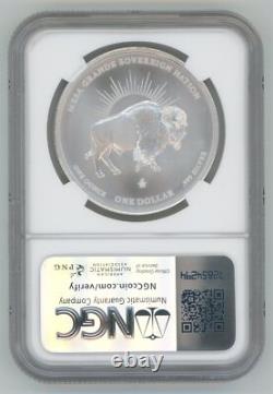 Bison Dollar 1 Oz Silver Ms70 1st Day Issue Mercanti Auto 1 Of 125