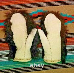 Bison Fur Mittens Men's XL Size Winter Mittens Handmade in the USA Buffalo