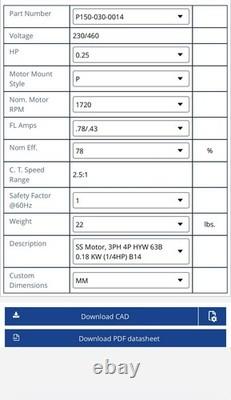 Bison Gear & Engineering SS. 25 Hp P150-030-0014 3 Phase Induction