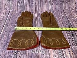 Bison Glove Works Leather Gloves Motorcycle Western Brown Red Star Small