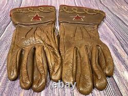 Bison Glove Works Leather Gloves Motorcycle Western Brown Red Star Small