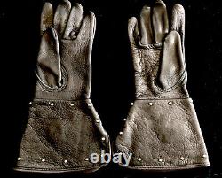 Bison Gloveworks Leather Gloves (Motorcycle/Western) Black, Silver Star Rivets