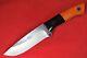 Bison Knife by Allen Surls. 155 CPM154 Blade, Bolstered Electric Orange Burlap