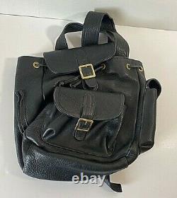 Bison Leather Coronado CCW Satchel Buckle Backpack Black Sack Lock Pocket RARE