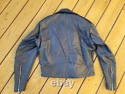 Bison Leather Motorcycle Jacket Blue M Georgetown Farm Free Union VA USA Made