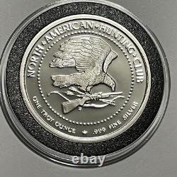 Bison N. American Hunt Club Proof Coin 1 Troy Oz. 999 Fine Silver Round Buffalo