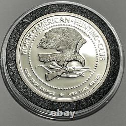 Bison N. American Hunt Club Proof Coin 1 Troy Oz. 999 Fine Silver Round Buffalo