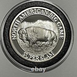 Bison N. American Hunt Club Proof Coin 1 Troy Oz. 999 Fine Silver Round Buffalo